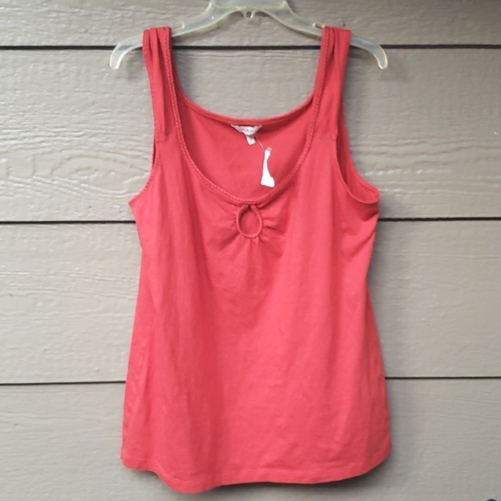 Old Navy Orange Rust braided trim tank keyhole design NWT NEW XL